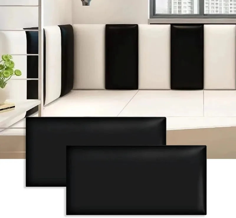 panneaux tête lit cuir blanc gris moderne quadrillé adhésif protection décorative chambre jeu