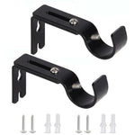 supports rideau modernes métal noir vis réglables tringle pouce opaques accessoires voilures