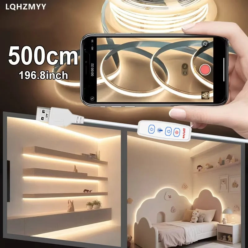 ruban led flexible blanc moderne interrupteur boutons usb adhésif ciseaux 30cm 100cm 200cm 300cm
