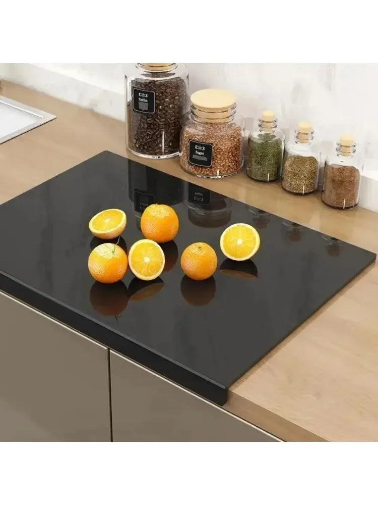protège plan travail cuisine moderne noir facile nettoyer durable respectueux environnement bloc hachage