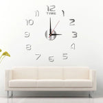 horloge murale stickers chiffres relief effet miroir moderne couleur vert doré rouge argenté noir