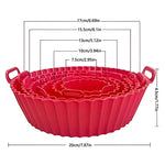 liners friteuse air silicone pliés moderne rouge bleu gris rose pratique
