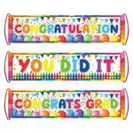 bannières multicolores festives graduation congrats grad you did it congratulation triangles étoiles crayons