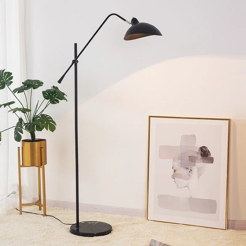 lampe sol or moderne marbre métal réglable hauteur 130 172 cm abat jour largeur