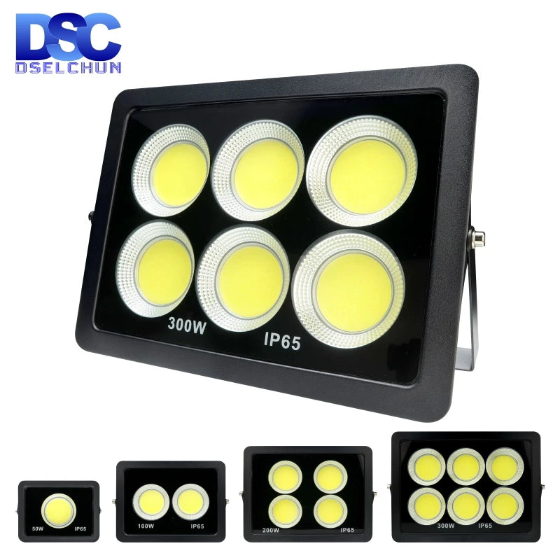 projecteur led cob ip65 moderne 220v 50w 100w 200w 300w noir clips câbles