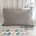 protège oreiller coton uni moderne housse protection lit bleu rose gris 50x80cm