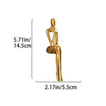 statuette dorée moderne ornement décoration intérieur lisse métal maison unique
