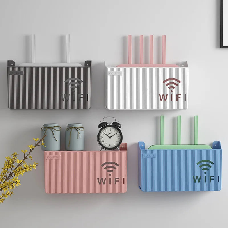 cache récepteur wifi gris rose moderne rayures horizontales clips latéraux minimaliste