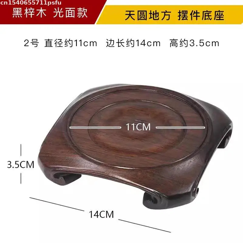 supports décoration bois sculpté artisanal traditionnel marron foncé fleurs vases bouddhas encens plantes bonsaï