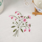 nappe blanche broderie florale festonnée polyester coton table maison mariage fête restauranthôtel