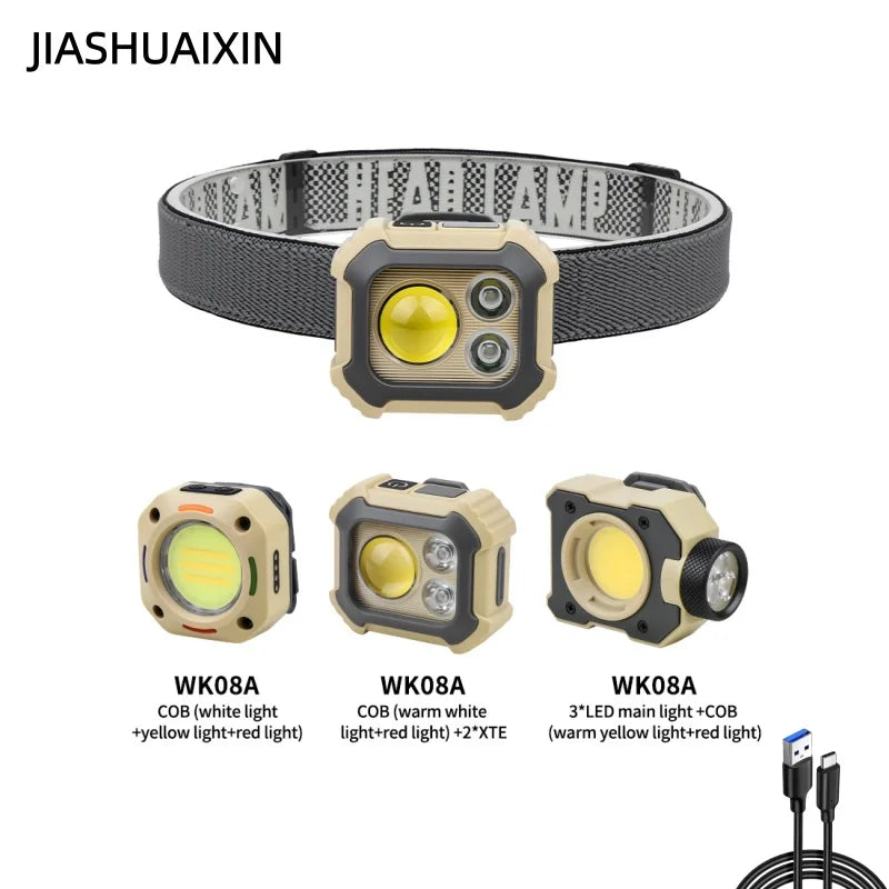 lampe frontale led tactique rechargeable bande élastique clip casquette trépied inclusécran affichage
