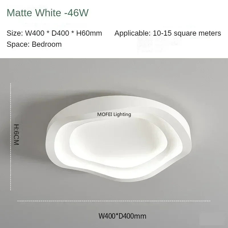 plafonnier led moderne blanc contemporain ovales opacité commandes tactiles