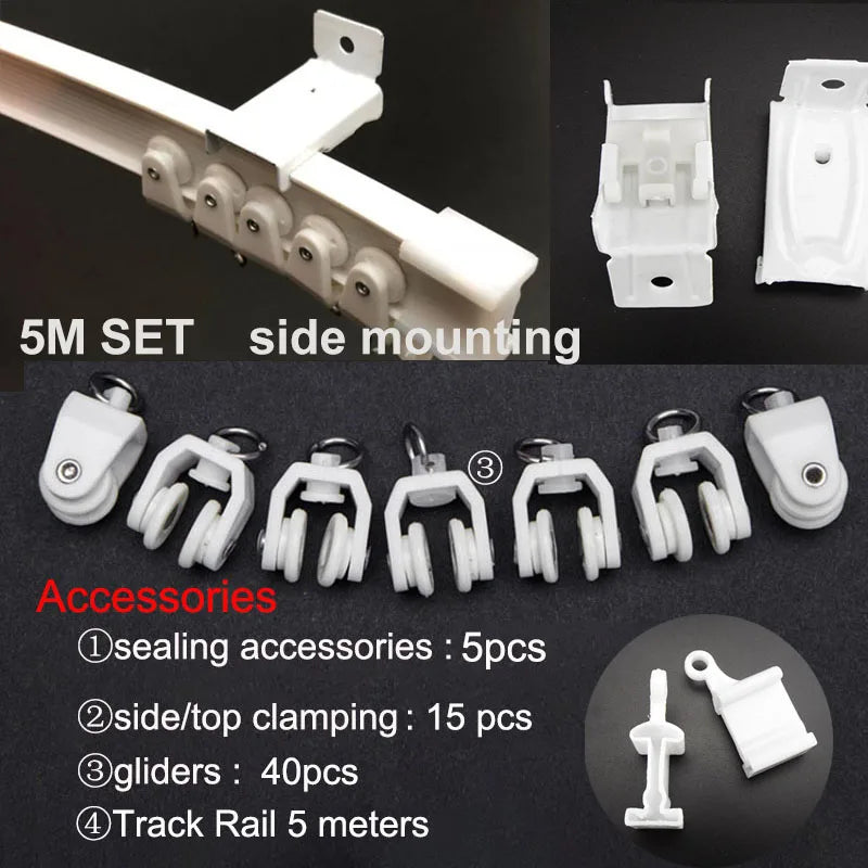 rideau glissière blanc moderne clips top clamping 1m 2m 3m