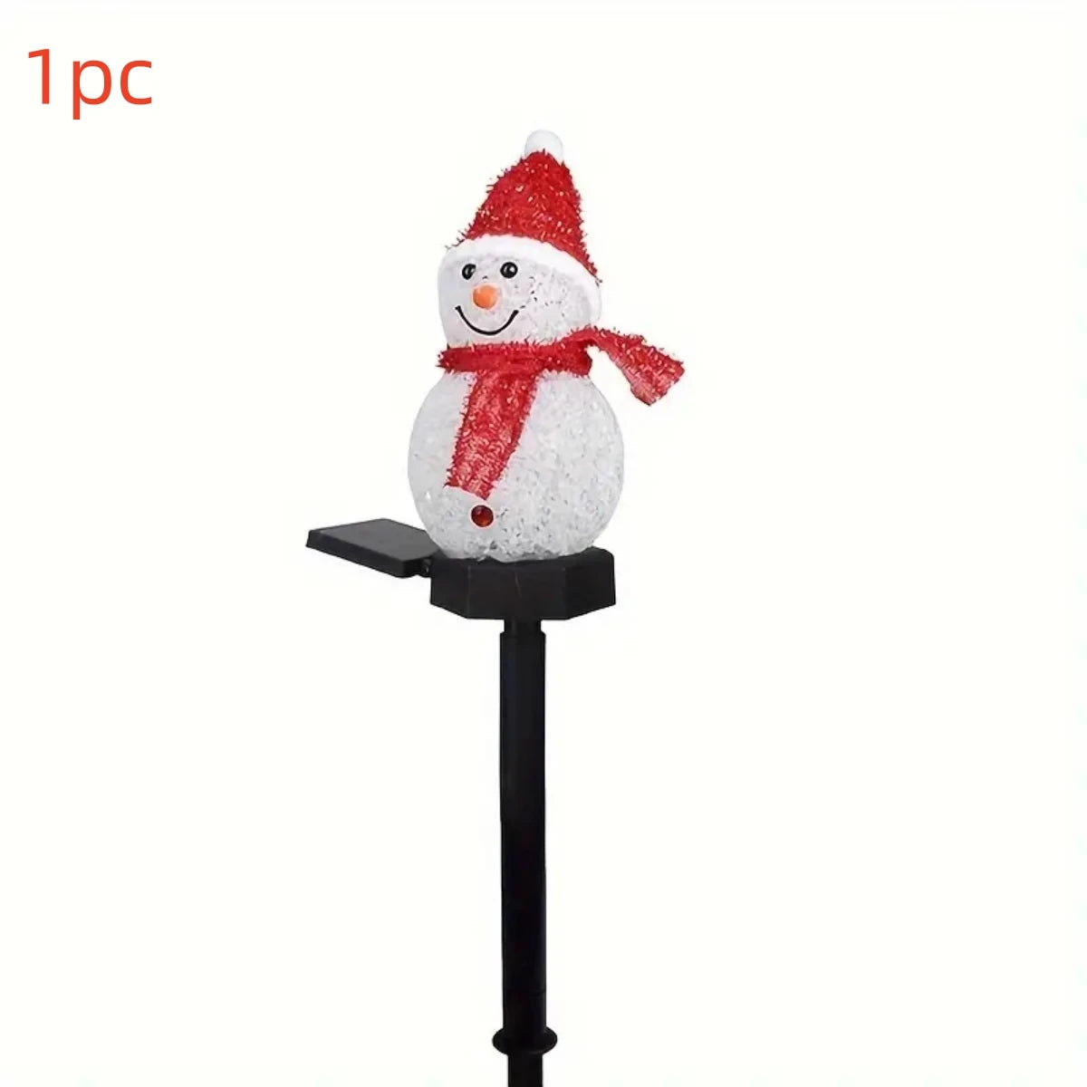 décoration noël bonhomme neige lumineux solaire extérieure intérieure clips glitter festive blanc rouge verte