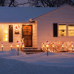 décoration noël bonhommes neige lumineux piquet glitter blanc vert jaune rose festiveextérieur jardin