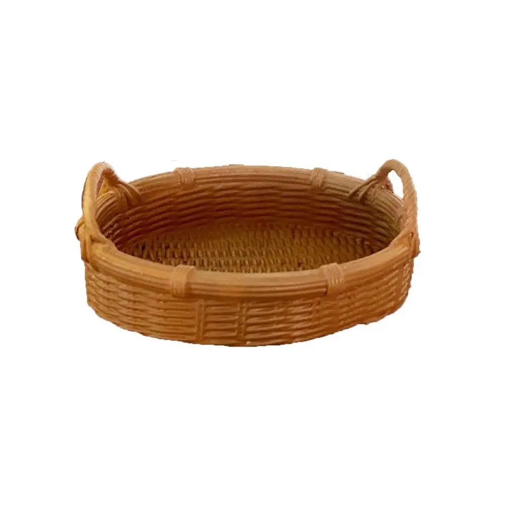 accessoires poupée panier tressé résine beige rustique décoration maison poupée rangement jeu photo 14+