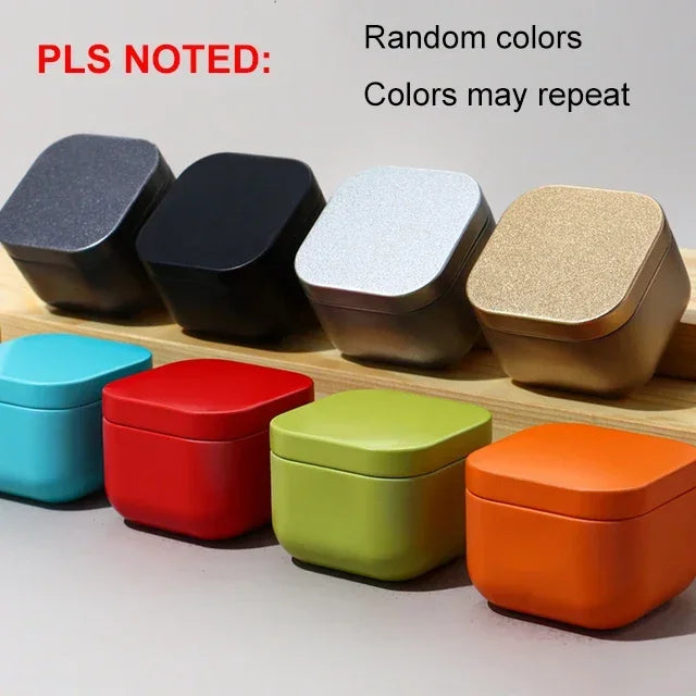 boîtes carrées modernes 55mm 43mm noir gris bleu rouge vert orange respectueux environnement organisateur