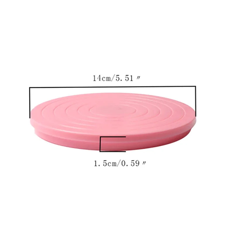 plateau decoration biscuits rose circles concentriques opaque moderne plastique diametre 14cm hauteur 15cm