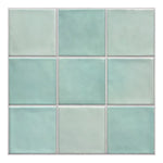 carreaux auto adhésifs pvc 3d vert pastel modernes cuisine salle bain mural 29x29cm