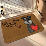 tapis d'entrée marron clair chien bienvenue moderne résistant rides polyester imprimé 30x50cm 40x60cm 50x80cm