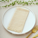 lot 10 serviettes table coton jaune texture rugueuse moderne maison