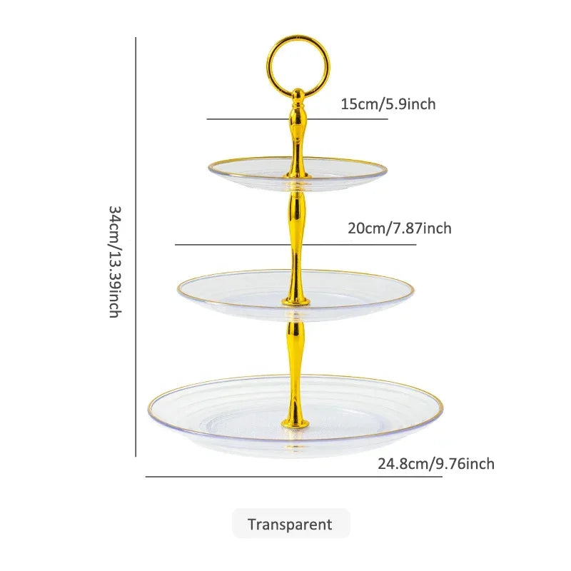 support desserts étages transparent moderne gâteaux fruits fourchettes dorées anniversaire mariage