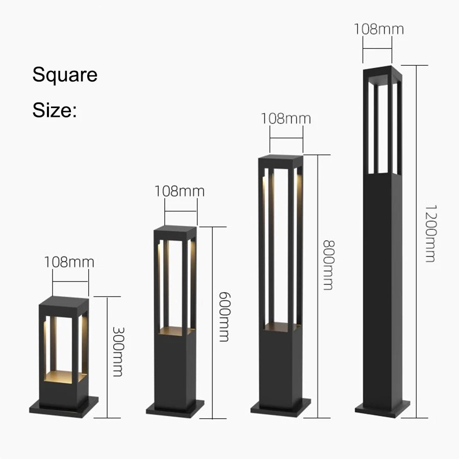 lampe sol led imperméable moderne noire ip65 aluminium extérieure jardin veranda