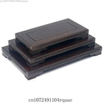 plateau bois gravé classique vase fleurs artificielles marron foncé crafts display holder shelf base