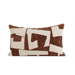 housse coussin géométrique moderne polyester coton noir blanc orange beige minimaliste contemporain ornemental 45x45cm