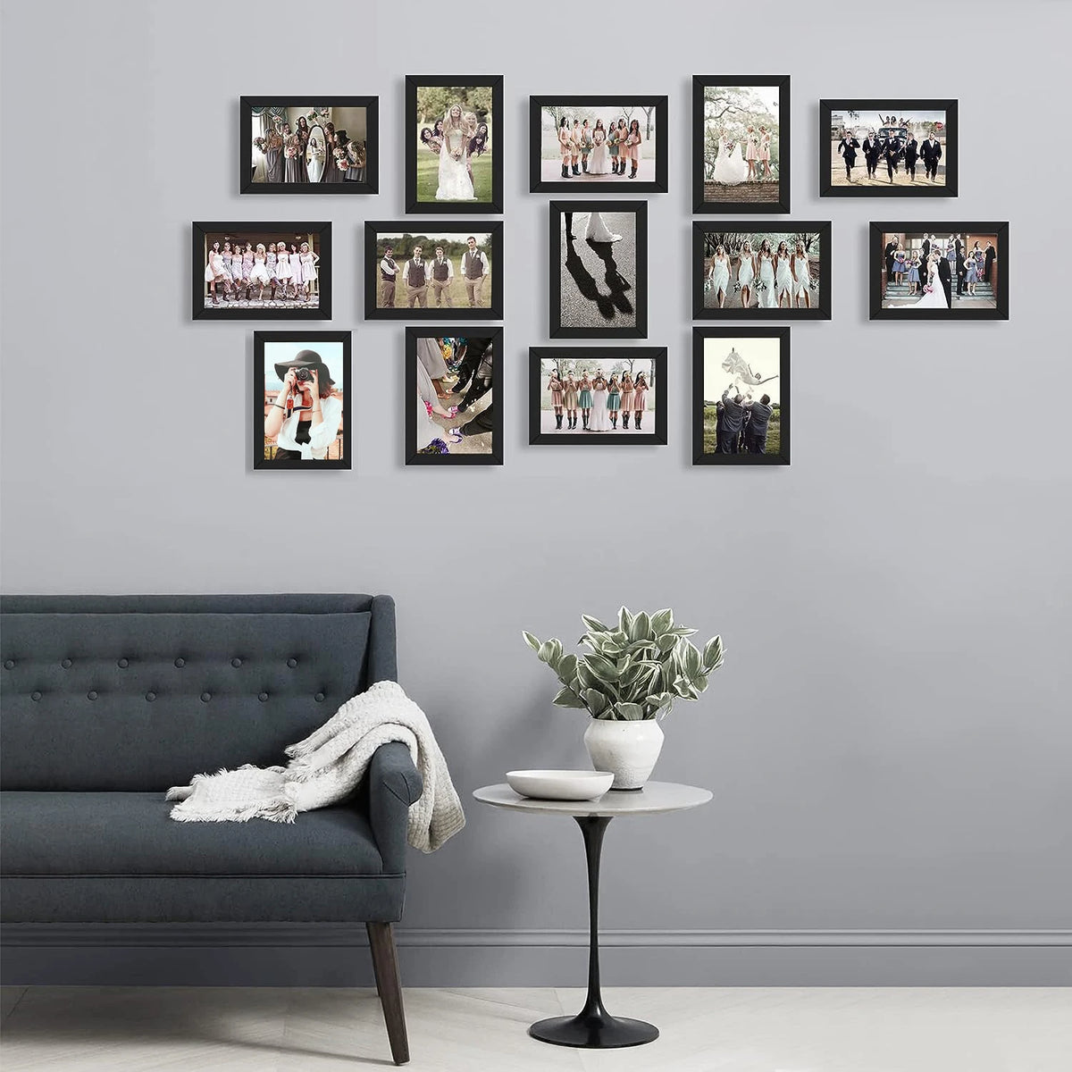 cadres photo moderne noir plexiglas transparent murs mariage portraits paysages urbains 14 pièces 4x6