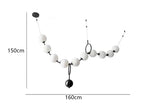 suspension lumineuse moderne boules sphériques blanc doré opaques chaînes