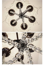 lustre moderne verre noir argenté élégant salon chambre lumière neutre chaude