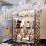 boîte rangement transparente moderne rayures horizontales cosmétiques maquillage parfums imperméable multifonctionnelle