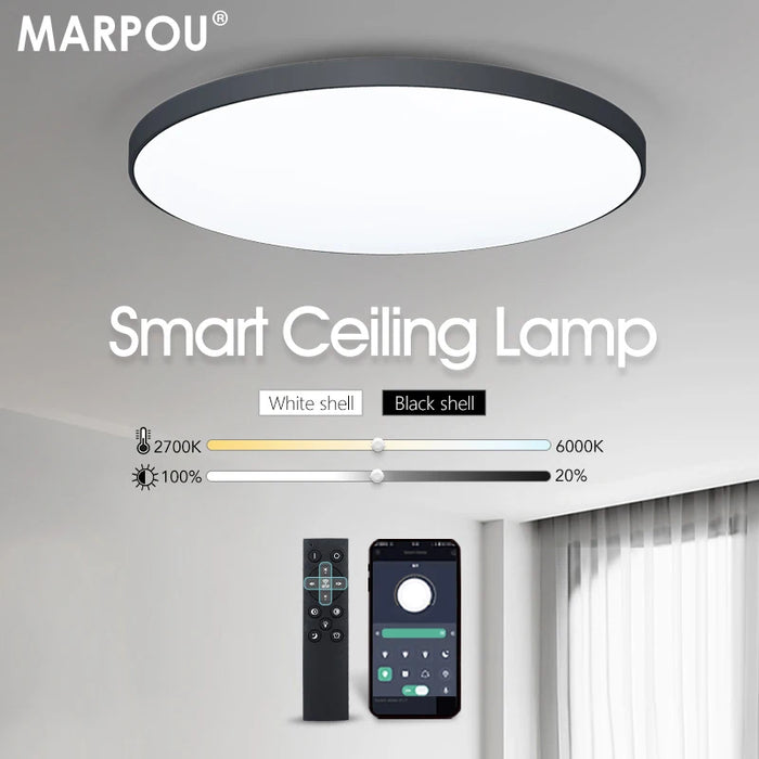 Plafonnier LED intelligent pour chambre avec télécommande et variateur