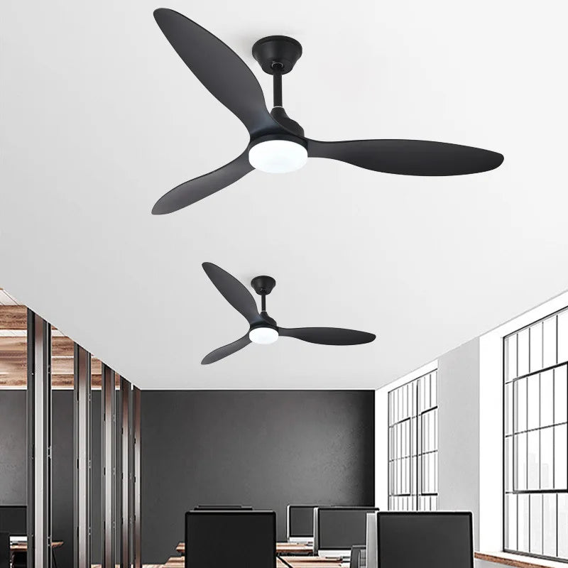 ventilateur moderne 42 inch blanc noir bois lampe intétrieure télécommande fixations ølets led