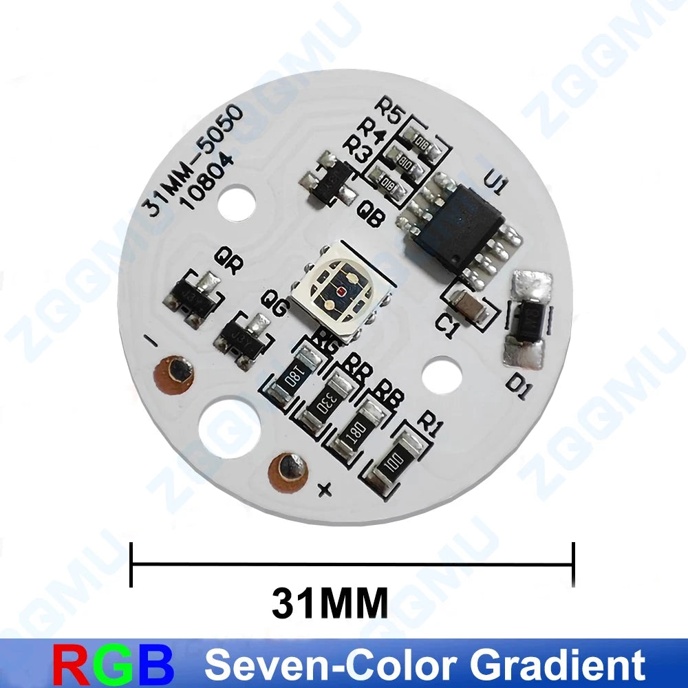 panneau led rgb 3w 38mm télécommande dégradé couleur diy lampe bois hêtre éclairage scène