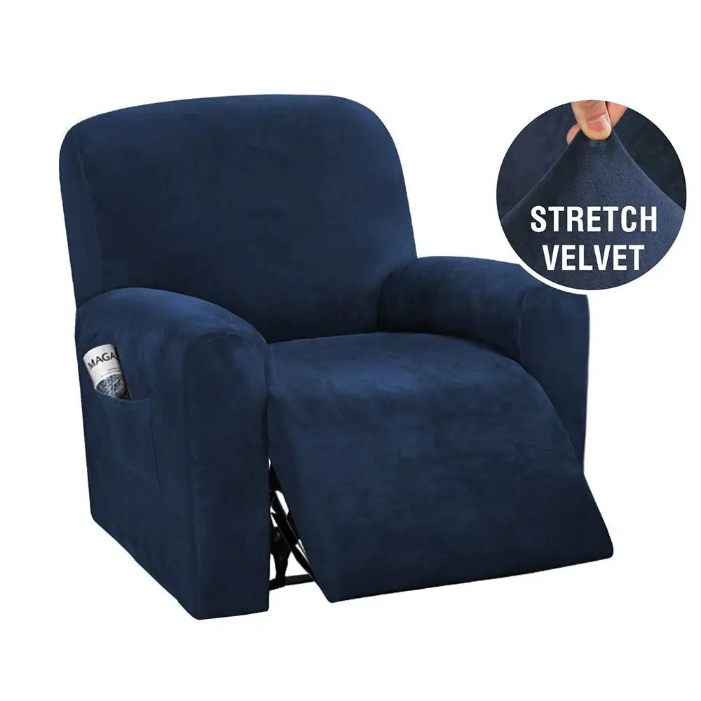 housses fauteuil velours stretch antidérapantes poche élastiques moderne gris bleu marine Bordeaux