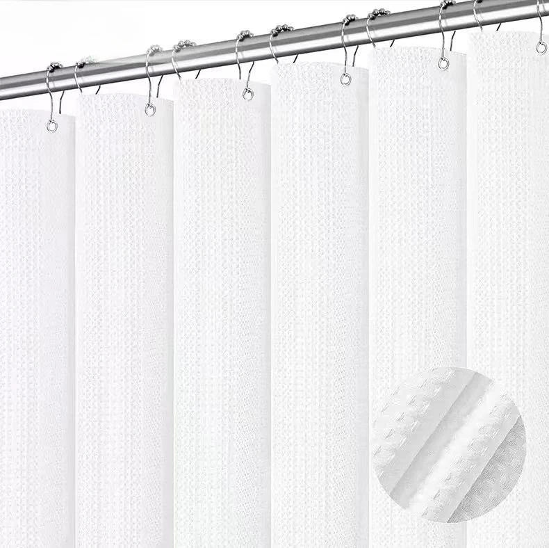 rideau douche vert olive texture points moderne 72x72 crochets polyester