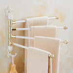 porte serviettes pivotant vintage blanc doré serviettes tissées fixation murale classique trois barres