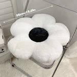 coussin fleuri doux blanc noir pelucheux moderne décoration canapé siège chambre lit