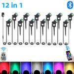 projecteurs led extérieurs modernes noirs 16 millions couleurs télécommande ip65 étanches 12 ensembles tringles