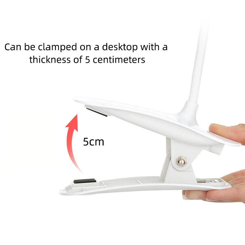 lampe moderne led pinces charge batterie lithium tactile blanc flexible