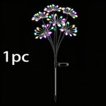 lampions solaires led noirs multicolores fleurs lumineuses moderne extérieur base solaire tringle jardin vacances