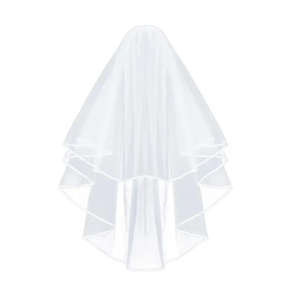 voile mariée tulle blanc crème bord ruban peigne classique transparent femme
