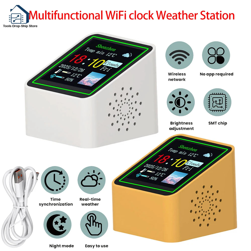 horloge électronique multifonctionnelle jaune noir vert écran numérique rétroéclairage moderne compact