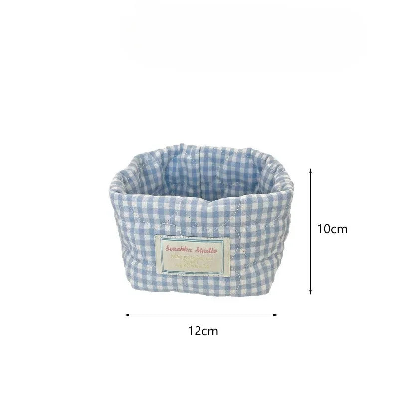 paniers rangement carreaux blancs moderne rose bleu vert jaune clair imperméable tissu coton polyester