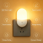 veilleuse led enfichable protection yeux lampe chevet bébé salon blanc moderne tactile prise murale