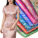 tissu brocart floral rose clair rouge vert bleu fleurs classique 100 polyester 75cm DIY