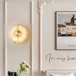 lampe murale moderne applique murale blanche dorée veines marbrées led élégante semi translucide chambre