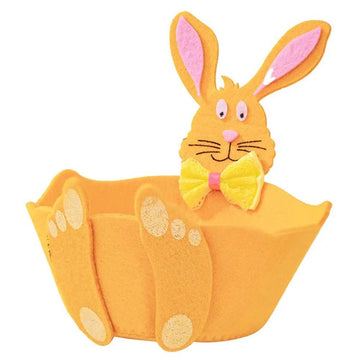 panier pâques jaune vert points rouges oreilles roses imperméable plastique sans bpa décoration festive